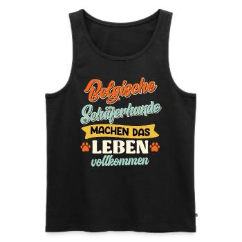 BELGISCHE SCHÄFERHUNDE MACHEN DAS LEBEN VOLLKOMMEN - Männer Premium Bio Tank Top - Schwarz - Vorne - Michal (187cm)