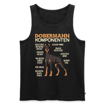 DOBERMANN KOMPONENTEN Anatomie Doberman - Männer Premium Bio Tank Top - Schwarz - Vorne - Michal (187cm)