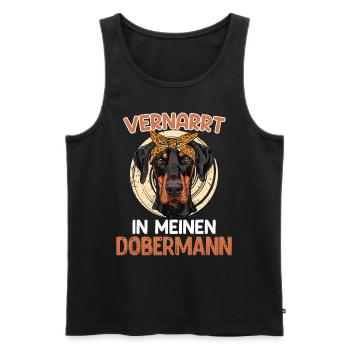 Doberman VERNARRT IN MEINEN DOBERMANN Lustiges - Männer Premium Bio Tank Top - Schwarz - Vorne - Michal (187cm)
