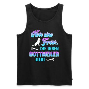 Rottweiler Besitzerin NUR EINE FRAU DIE ROTTWEILER - Männer Premium Bio Tank Top - Schwarz - Vorne - AI Model Male 178 light (178cm)