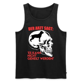 Rottweiler Fanatist ARZT SAGT NICHT GEHEILT WERDEN - Männer Premium Bio Tank Top - Schwarz - Vorne - AI Model Male 178 light (178cm)