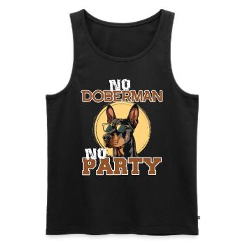Doberman Besitzer NO DOBERMAN NO PARTY Lustiges - Männer Premium Bio Tank Top - Schwarz - Vorne - AI Model Male 178 light (178cm)