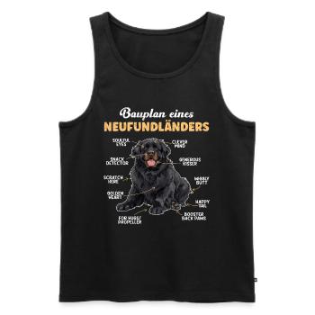 Neufundländer BAUPLAN EINES NEUFUNDLÄNDERS Lustig - Männer Premium Bio Tank Top - Schwarz - Vorne - AI Model Male 178 light (178cm)