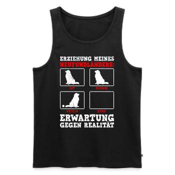 Hundetraining ERZIEHUNG MEINES NEUFUNDLÄNDERS - Männer Premium Bio Tank Top - Schwarz - Vorne - Michal (187cm)