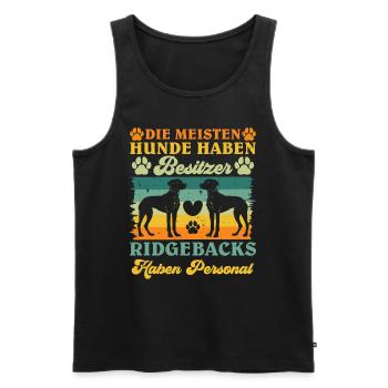 Rhodesian Ridgeback MEISTEN HUNDE HABEN BESITZER - Männer Premium Bio Tank Top - Schwarz - Vorne - Michal (187cm)