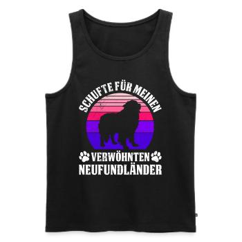 Newfie SCHUFTE FÜR MEINEN VERWÖHNTEN NEUFUNDLÄNDER - Männer Premium Bio Tank Top - Schwarz - Vorne - Michal (187cm)