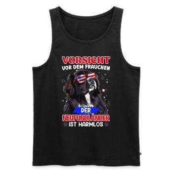 Newfie VORSICHT VOR DEM FRAUCHEN Neufundländer - Männer Premium Bio Tank Top - Schwarz - Vorne - Michal (187cm)