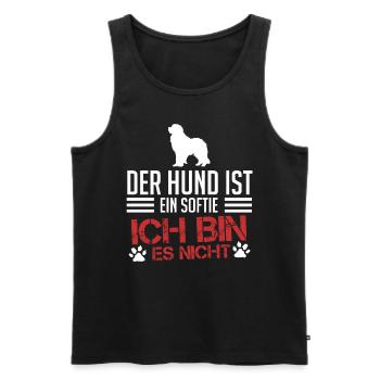 Neufundländer DER HUND IST EIN SOFTIE ICH NICHT - Männer Premium Bio Tank Top - Schwarz - Vorne - Michal (187cm)