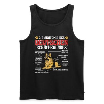 ANATOMIE DES DEUTSCHEN SCHÄFERHUNDES Lustiges - Männer Premium Bio Tank Top - Schwarz - Vorne - Michal (187cm)