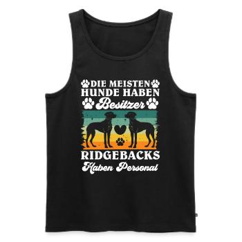 Rhodesian Ridgeback MEISTEN HUNDE HABEN BESITZER - Männer Premium Bio Tank Top - Schwarz - Vorne - Michal (187cm)