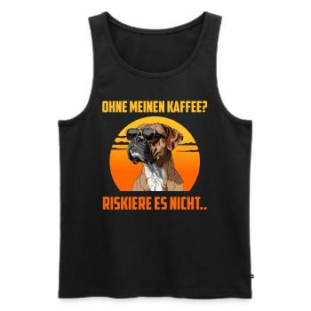 Boxer OHNE MEINEN KAFFEE? RISKIERE ES NICHT - Männer Premium Bio Tank Top - Schwarz - Vorne - AI Model Male 178 light (178cm)