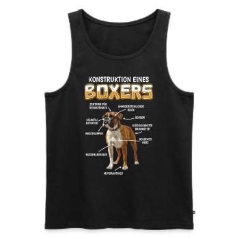 Deutscher Boxer ANATOMIE EINES BOXERS Lustiges - Männer Premium Bio Tank Top - Schwarz - Vorne - Michal (187cm)