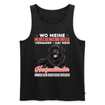 Neufundländer WO MEINE MENSCHENKENNTNISSE VERSAGEN - Männer Premium Bio Tank Top - Schwarz - Vorne - Michal (187cm)