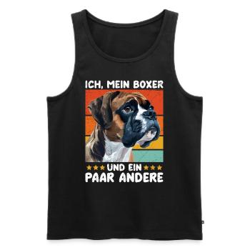 Deutscher Boxer ICH MEIN BOXER UND EIN PAAR ANDERE - Männer Premium Bio Tank Top - Schwarz - Vorne - AI Model Male 178 light (178cm)