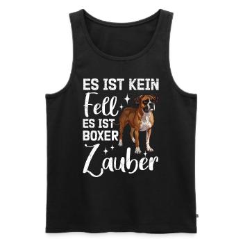 Deutscher Boxer KEIN FELL ES IST BOXER ZAUBER - Männer Premium Bio Tank Top - Schwarz - Vorne - Michal (187cm)