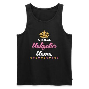 Hundemama STOLZE MALIGATOR MAMA Belgischer - Männer Premium Bio Tank Top - Schwarz - Vorne - AI Model Male 178 light (178cm)