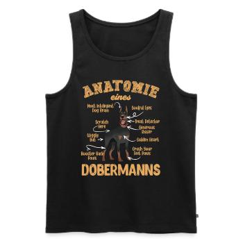 Doberman Besitzer ANATOMY OF A DOBERMAN Lustiges - Männer Premium Bio Tank Top - Schwarz - Vorne - Michal (187cm)
