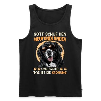 Gott schuf den Neufundländer Hund - Männer Premium Bio Tank Top - Schwarz - Vorne - AI Model Male 178 light (178cm)