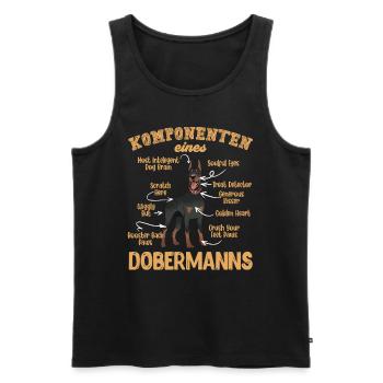 Dobermänner KOMPONENTEN EINES DOBERMANNS Lustig - Männer Premium Bio Tank Top - Schwarz - Vorne - Michal (187cm)