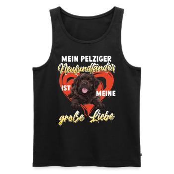 Neufundländer MEIN PELZIGER NEUFUNDLÄNDER LIEBE - Männer Premium Bio Tank Top - Schwarz - Vorne - AI Model Male 178 light (178cm)