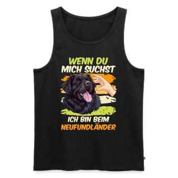 Newfie Liebhaber WENN DU MICH SUCHST BIN BEIM - Männer Premium Bio Tank Top - Schwarz - Vorne - Michal (187cm)
