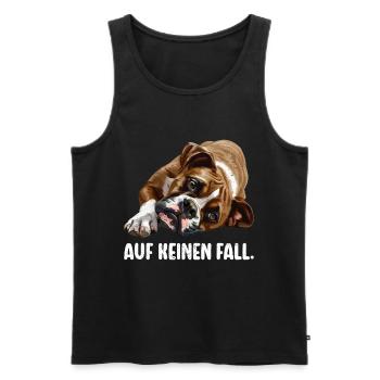 Deutscher Boxer AUF KEINEN FALL Sturer Boxer Hund - Männer Premium Bio Tank Top - Schwarz - Vorne - AI Model Male 178 light (178cm)