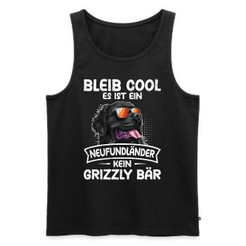 Newfie BLEIB COOL NEUFUNDLÄNDER KEIN GRIZZLY - Männer Premium Bio Tank Top - Schwarz - Vorne - AI Model Male 178 light (178cm)