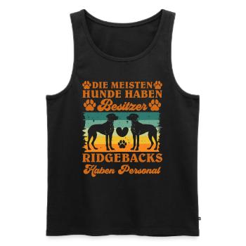 Rhodesian Ridgeback MEISTEN HUNDE HABEN BESITZER - Männer Premium Bio Tank Top - Schwarz - Vorne - Michal (187cm)