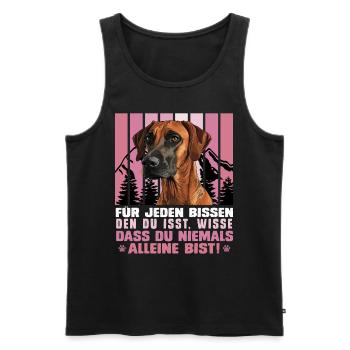 Rhodesian Ridgeback FÜR JEDEN BISSEN DEN DU ISST - Männer Premium Bio Tank Top - Schwarz - Vorne - Michal (187cm)