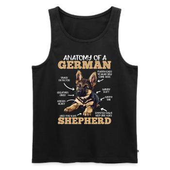Anatomie des Deutschen Schäferhundes Lustiges - Männer Premium Bio Tank Top - Schwarz - Vorne - Michal (187cm)