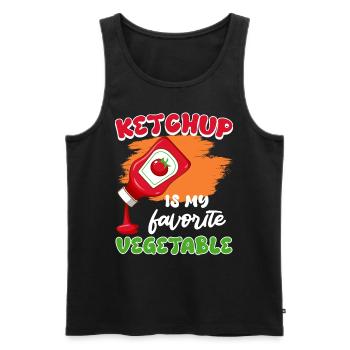 KETCHUP IS MY FAVORITE VEGGIE Funny - Men's Premium Organic Tank Top - black - Front - Michal (187cm)