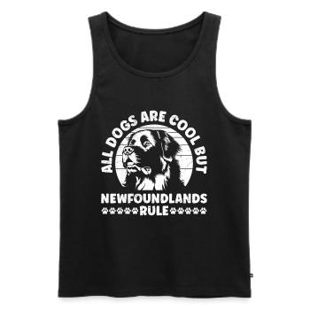 Neufundländer ALL DOGS ARE COOL BUT NEWFOUNDLANDS - Männer Premium Bio Tank Top - Schwarz - Vorne - Michal (187cm)