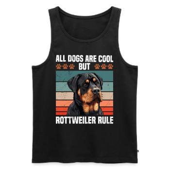 Rottweiler ALL DOGS ARE COOL BUT ROTTIES RULE - Men's Premium Organic Tank Top - black - Front - Michal (187cm)
