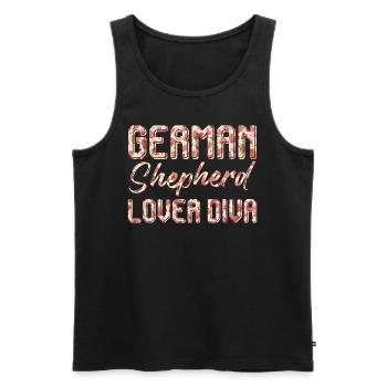 GERMAN SHEPHERD LOVER DIVA German Shepherd Owner - Men's Premium Organic Tank Top - black - Front - AI Model Male 178 light (178cm)