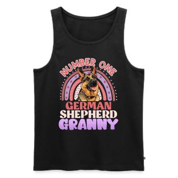 Deutscher Schäferhund NUMBER ONE SHEPHERD GRANNY - Männer Premium Bio Tank Top - Schwarz - Vorne - Michal (187cm)