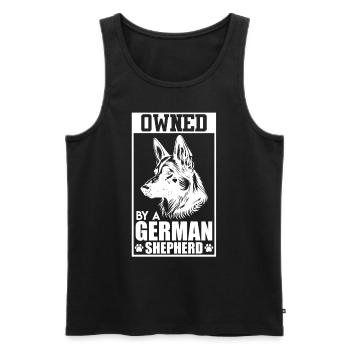 Deutscher Schäferhund OWNED BY GERMAN SHEPHERD - Männer Premium Bio Tank Top - Schwarz - Vorne - AI Model Male 178 light (178cm)