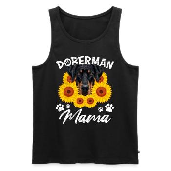 DOBERMAN MOM Propriétaire de chien Doberman MAMA - Débardeur bio Premium Homme - noir - Devant - Michal (187cm)