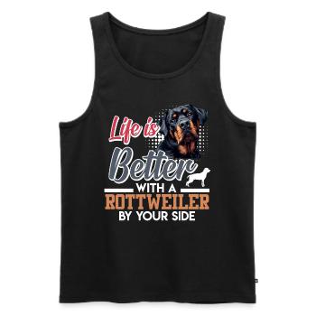 Rottie owner LIFE IS BETTER WITH ROTTWEILER - Men's Premium Organic Tank Top - black - Front - Michal (187cm)