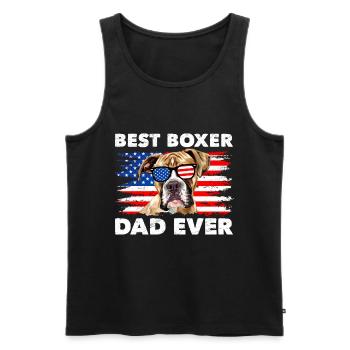 German Boxer BEST BOXER DAD EVER Boxer Dogs - Men's Premium Organic Tank Top - black - Front - AI Model Male 178 light (178cm)