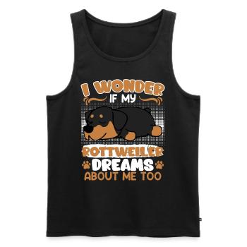 Rottie Owner WONDER IF MY ROTTWEILER DREAMS - Men's Premium Organic Tank Top - black - Front - Michal (187cm)