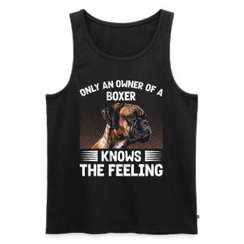 German Boxer ONLY A OWNER OF A BOXER KNOWS - Men's Premium Organic Tank Top - black - Front - Michal (187cm)