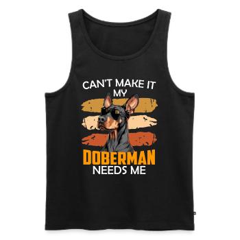 Doberman owner CAN'T MAKE IT MY DOBERMAN - Men's Premium Organic Tank Top - black - Front - AI Model Male 178 light (178cm)