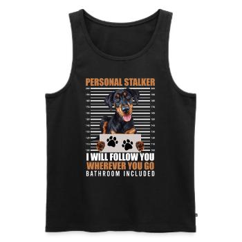 Doberman Besitzer PERSONAL STALKER Lustiges - Männer Premium Bio Tank Top - Schwarz - Vorne - Michal (187cm)