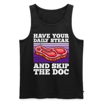 Fleisch Fan Have Your Daily Meat Skip Doc - Männer Premium Bio Tank Top - Schwarz - Vorne - AI Model Male 178 light (178cm)