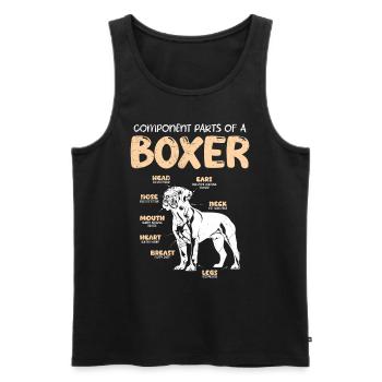 German Boxer COMPONENT PARTS OF A BOXER Dogs - Men's Premium Organic Tank Top - black - Front - AI Model Male 178 light (178cm)
