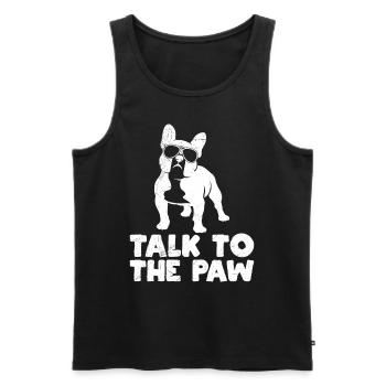 Bouledogue français PARLER À LA PATTE Drôle - Débardeur bio Premium Homme - noir - Devant - Michal (187cm)