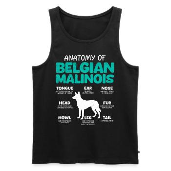 Belgian Shepherd ANATOMY OF A BELGIAN - Men's Premium Organic Tank Top - black - Front - AI Model Male 178 light (178cm)