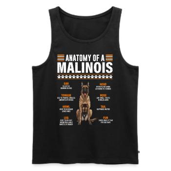 Belgian Shepherd ANATOMY OF A BELGIAN - Men's Premium Organic Tank Top - black - Front - AI Model Male 178 light (178cm)