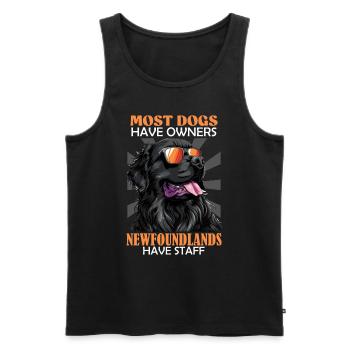 Newfie DIE MEISTEN HUNDE HABEN BESITZER - Männer Premium Bio Tank Top - Schwarz - Vorne - Michal (187cm)