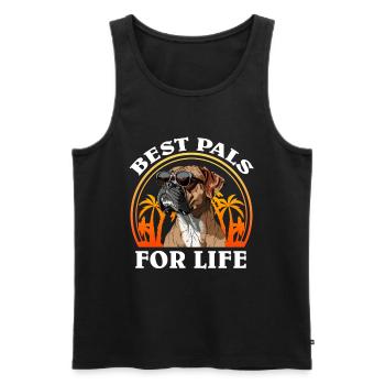 German Boxer BEST PALS FOR LIFE Cool - Men's Premium Organic Tank Top - black - Front - Michal (187cm)